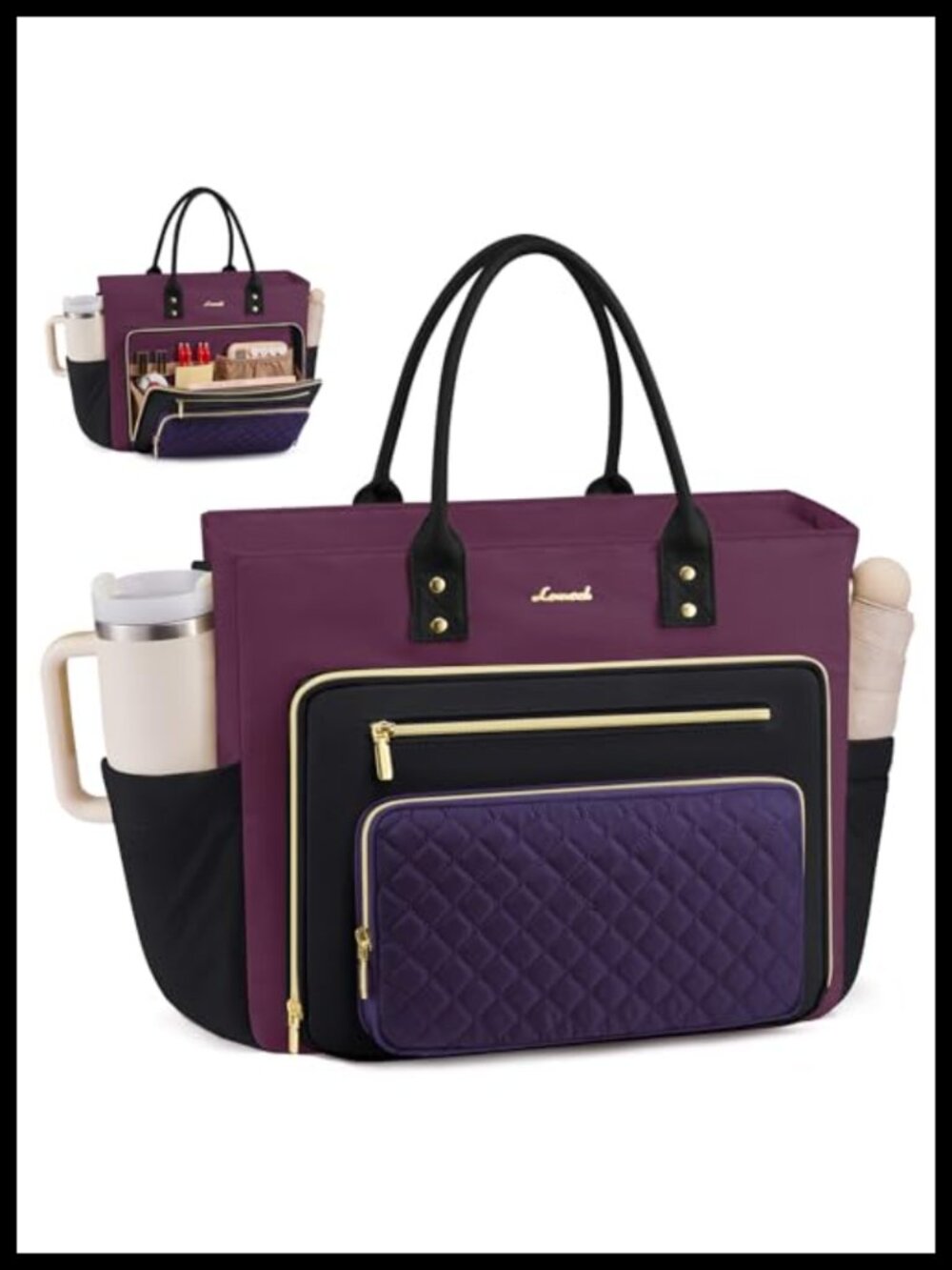 Laptop Tote Bag for Women Work Bag 17.3 inch Padded Compartment Nurse Teacher